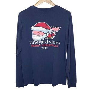 Vineyard Vines Long-Sleeve Mr. Claus Whale Pocket T-Shirt
